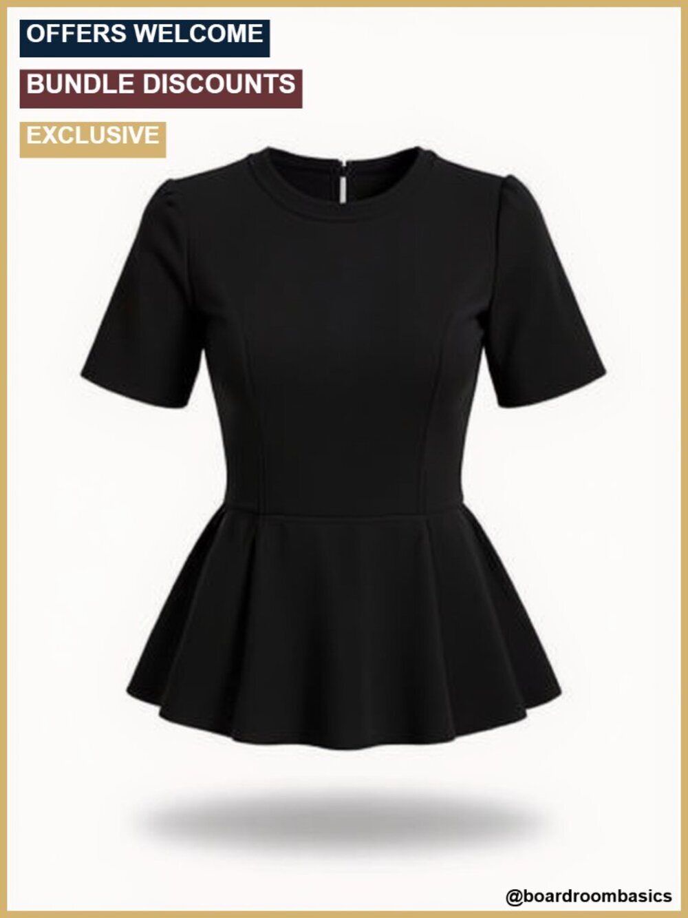 Sleeveless Peplum Tank Top with Belt - Business Casual Blouse - Summer Tops